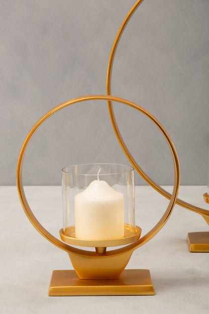 Cirqua Small Gold Finish Candle Holder