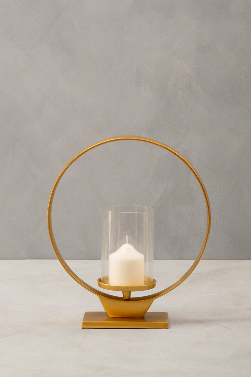 Cirqua Medium Gold Finish Candle Holder