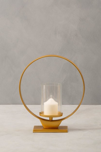 Cirqua Medium Gold Finish Candle Holder