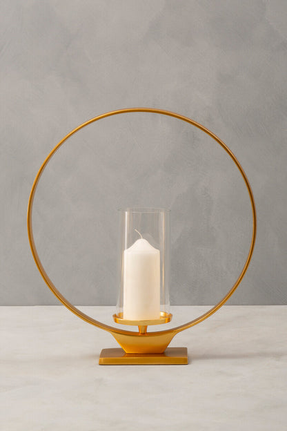 Cirqua Large Gold Finish Candle Holder