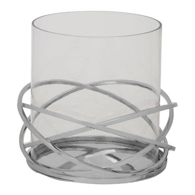 Luna Twist Large Silver Finish Candle Holder