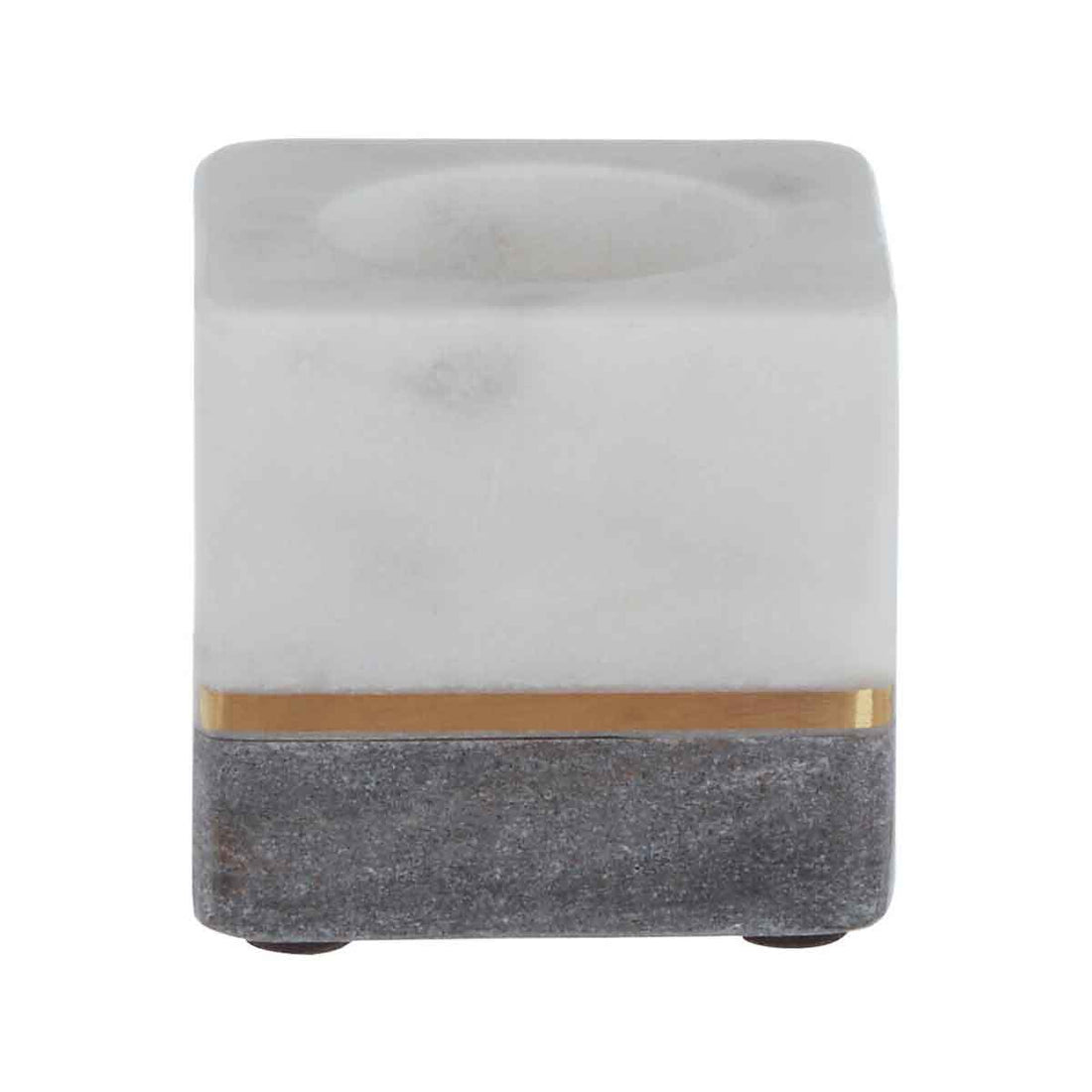 Kira White And Grey Marble Tealight Holder