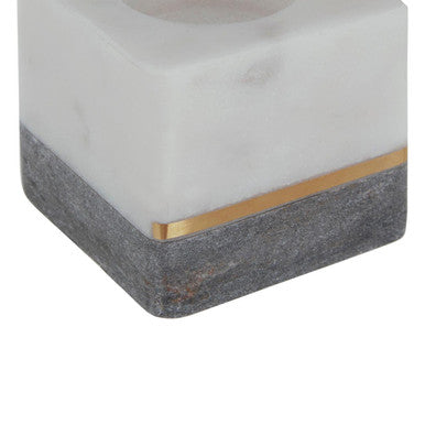 Kira White And Grey Marble Tealight Holder - Image 6