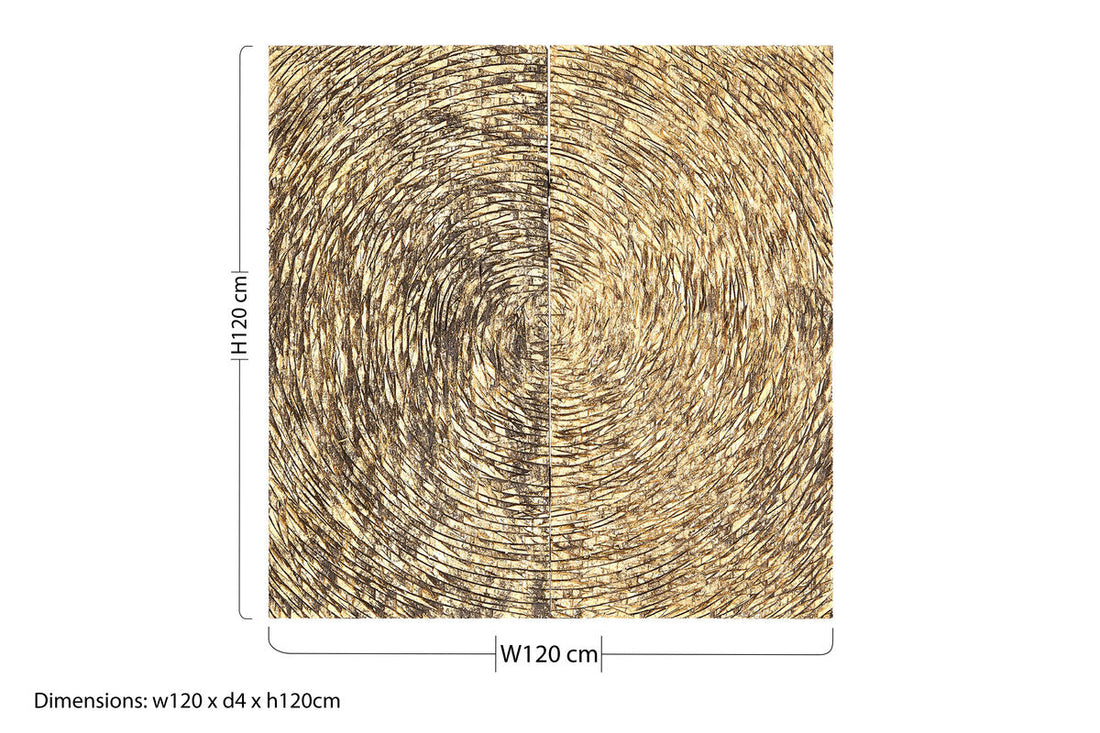 Modello Wood Carving Gold Finish Wall Art - Image 8
