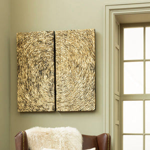 Modello Wood Carving Gold Finish Wall Art