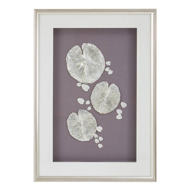 Nason Silver Leaf Design Wall Art with Wooden Frame