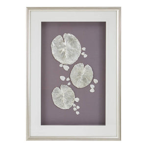 Nason Silver Leaf Design Wall Art with Wooden Frame