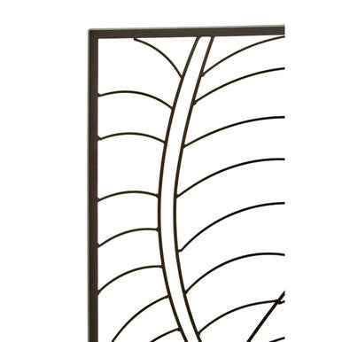 Trento Small Black Metal Frame Leaf Design Wall Art