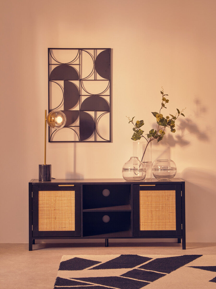 Trento Black Finish Semicircle Wall Art