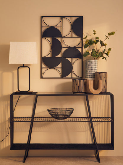 Trento Black Finish Semicircle Wall Art