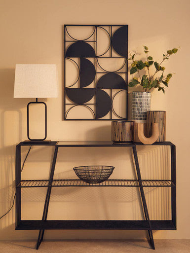 Trento Black Finish Semicircle Wall Art