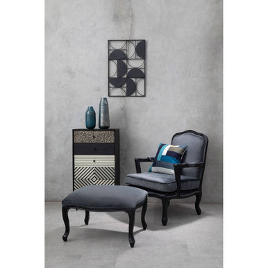 Trento Black Finish Semicircle Wall Art