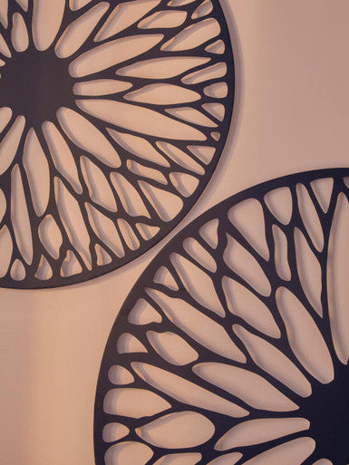 Trento Medium Black Floral Design Wall Art