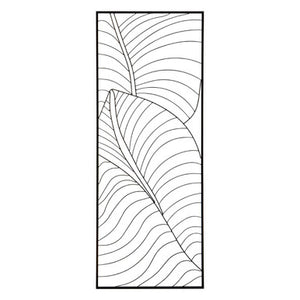Trento Large Black Leaf Design Wall Art