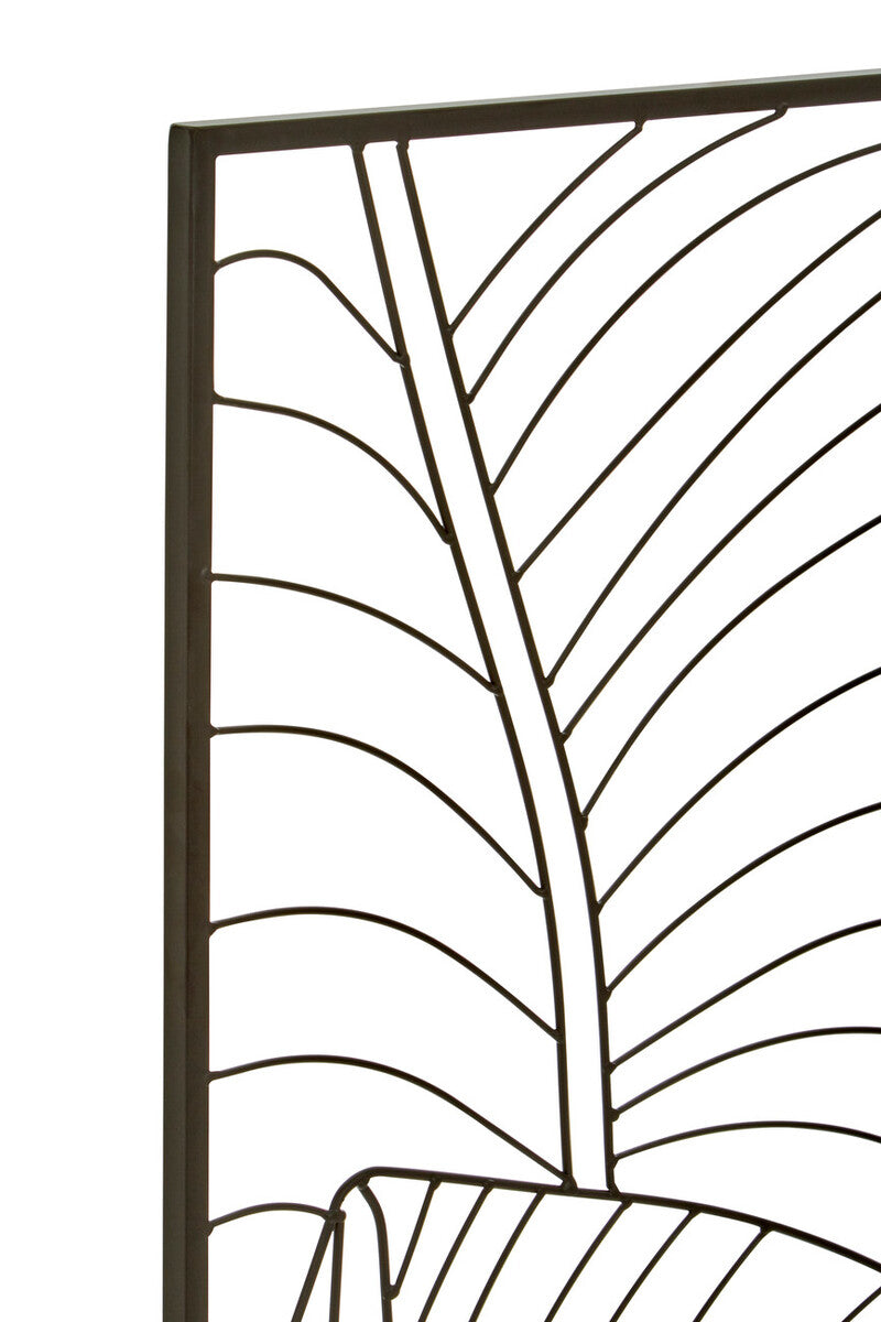 Trento Large Black Leaf Design Wall Art