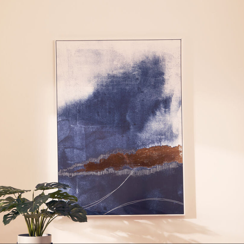 Astratto Blue And Gold Wall Art - Image 1