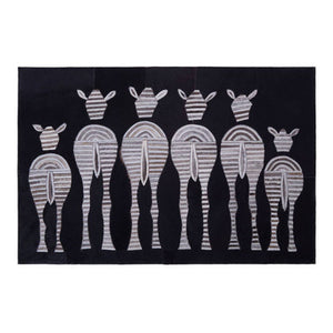 Safira Leather Patchwork Zebra Wall Art