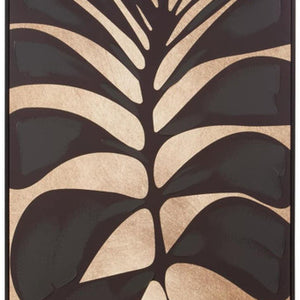 Canvas Black Leaf Design Wall Art | Astratto