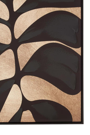 Astratto Canvas Black Leaf Design Wall Art - Image 7