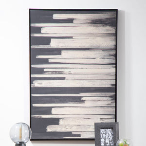 Astratto Black and Natural Canvas Wall Art