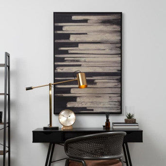 Astratto Black and Natural Canvas Wall Art