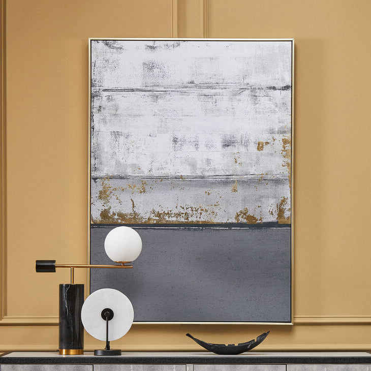 Astratto Grey and Gold Foil Wall Art - Image 1