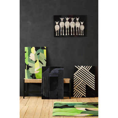 Safira Botanical Hair on Leather Print Wall Art