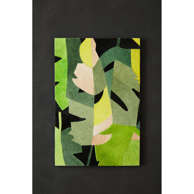 Safira Botanical Hair on Leather Patchwork Wall Art - Image 5