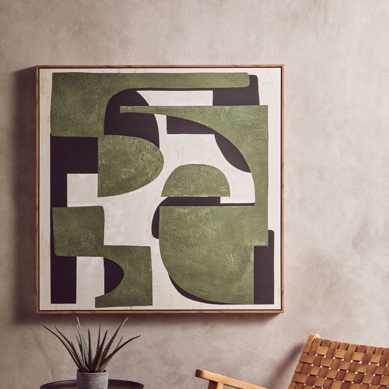 Astratto Green Textured Abstract Wall Art - Image 1