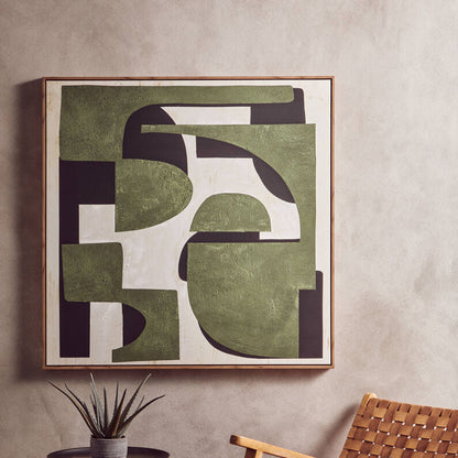 Astratto Green Textured Abstract Wall Art - Image 1
