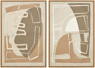 Astratto Set Of 2 Neutral Multi Colour Wall Art