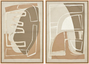 Astratto Set Of 2 Neutral Multi Colour Wall Art