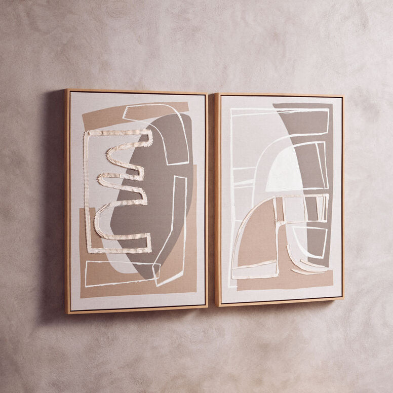 Astratto Set of 2 Neutral Abstract Canvas Wall Art - Image 1