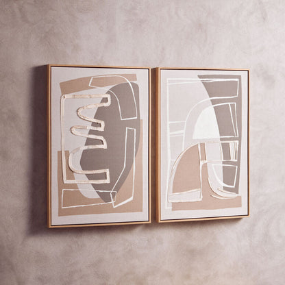 Astratto Set of 2 Neutral Abstract Canvas Wall Art - Image 1