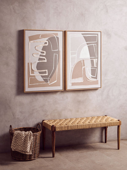 Astratto Set of 2 Neutral Abstract Canvas Wall Art - Image 3