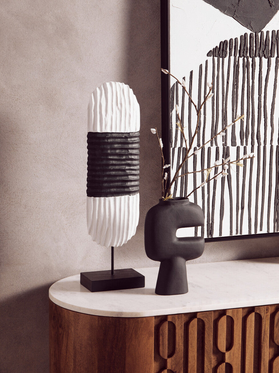 Astratto Black and White Abstract Textured Wall Art