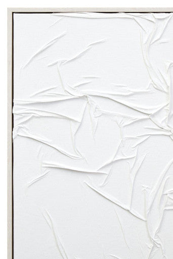 Astratto Canvas White Pleated Fabric Hand Painted Wall Art