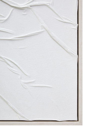 Astratto Canvas White Pleated Fabric Hand Painted Wall Art