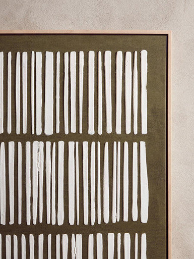 Astratto Green And Natural Textured Canvas Wall Art