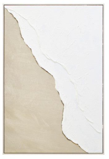 Astratto Canvas Natural And White Textured Plaster Wall Art