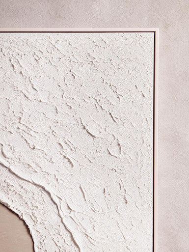 Astratto Canvas Natural And White Textured Plaster Wall Art