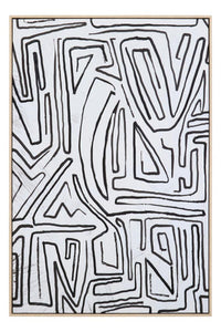 Astratto Abstract Black and Cream Textured Wall Art