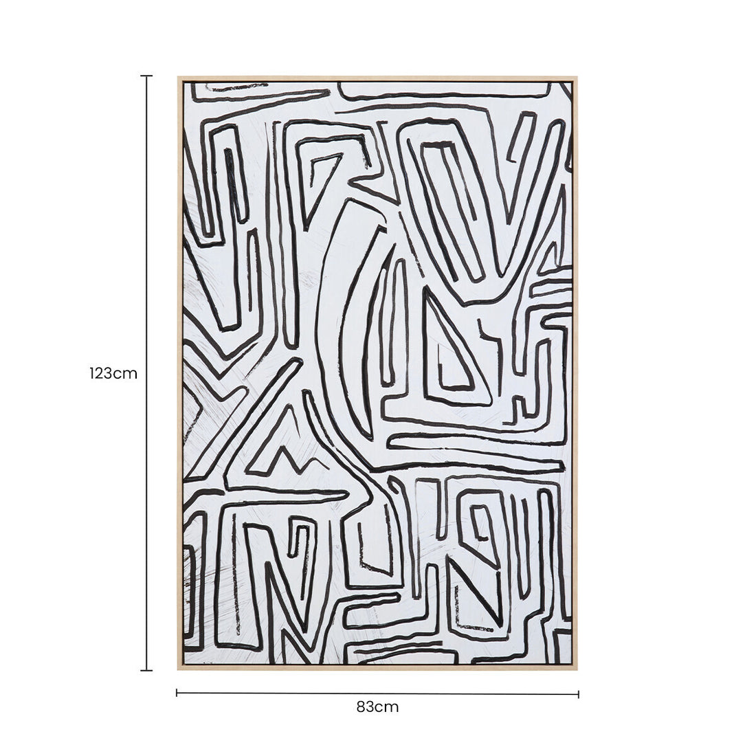 Astratto Abstract Black and Cream Textured Wall Art