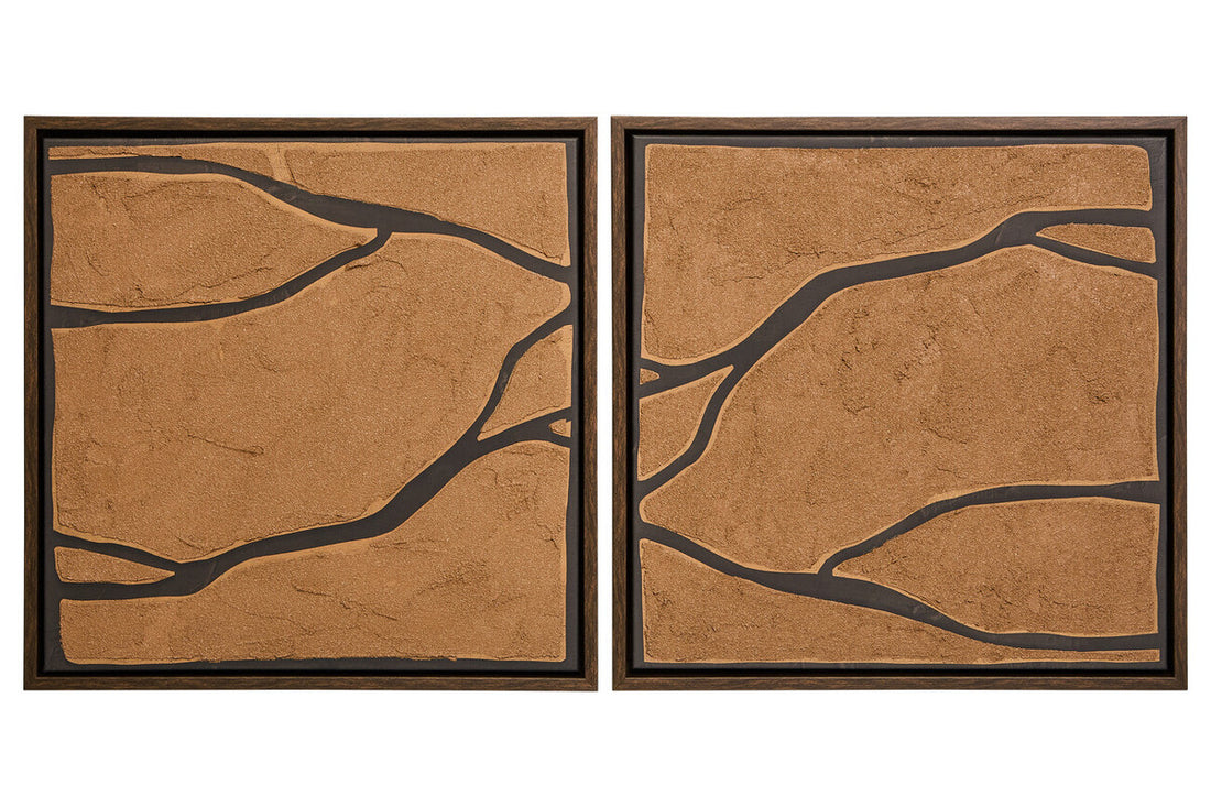 Astratto Set Of 2 Brown and Black Textured Wall Art