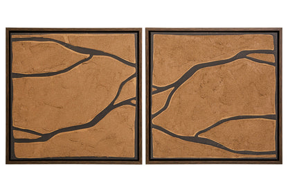 Astratto Set Of 2 Brown and Black Textured Wall Art
