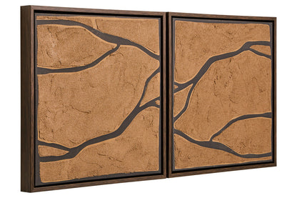 Astratto Set Of 2 Brown and Black Textured Wall Art