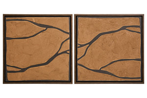 Astratto Set Of 2 Brown and Black Textured Wall Art