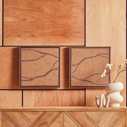 Astratto Set Of 2 Brown and Black Textured Wall Art - Image 1