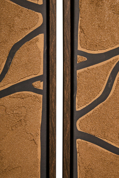 Astratto Set Of 2 Brown and Black Textured Wall Art