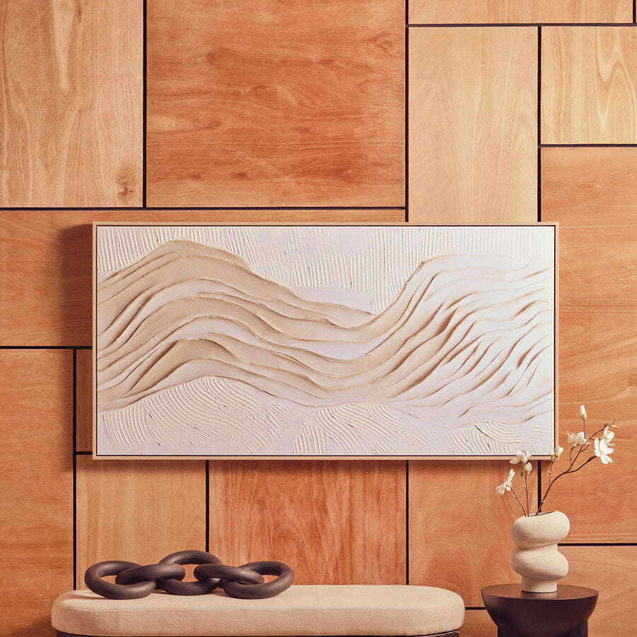 Astratto Cream Textured Wall Art - Image 1